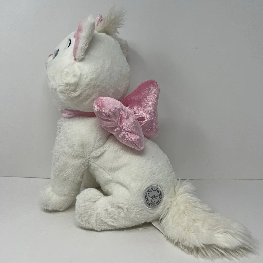 Genuine Disney Aristocats Marie White Cat Plush with Pink Bow Stuffed‎ Animal